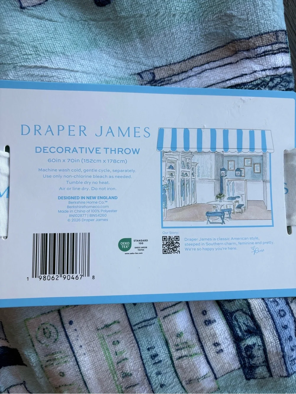 NWT Draper James Book Throw Blanket